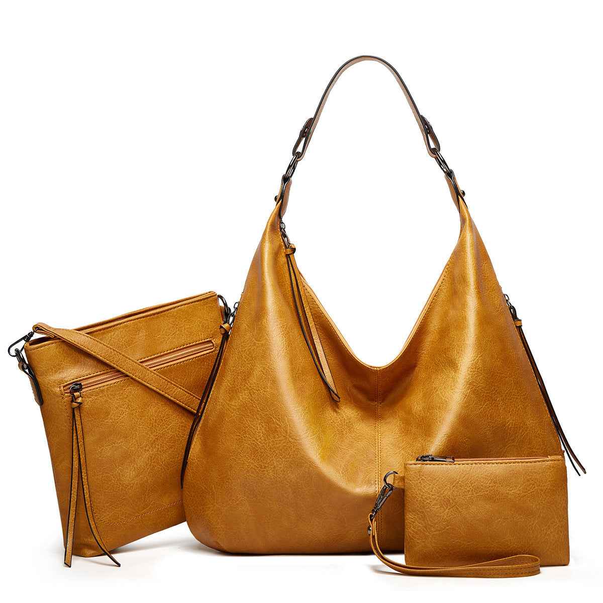 Women's 3-Piece Oversized Tote & Messenger Handbag Set - Large Capacity Shoulder Bag