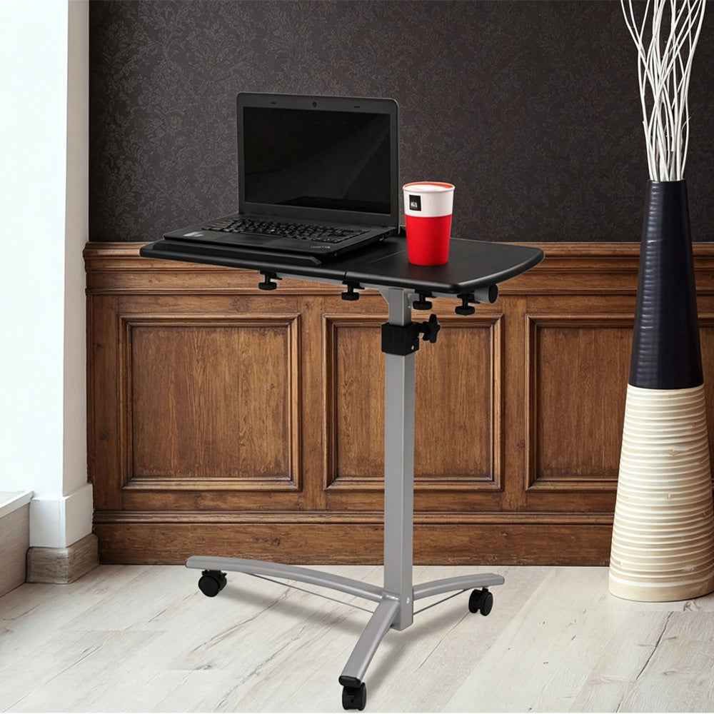 Medical Adjustable Tilt Overbed Table | Rolling Laptop Desk & Bed Tray for Home Care