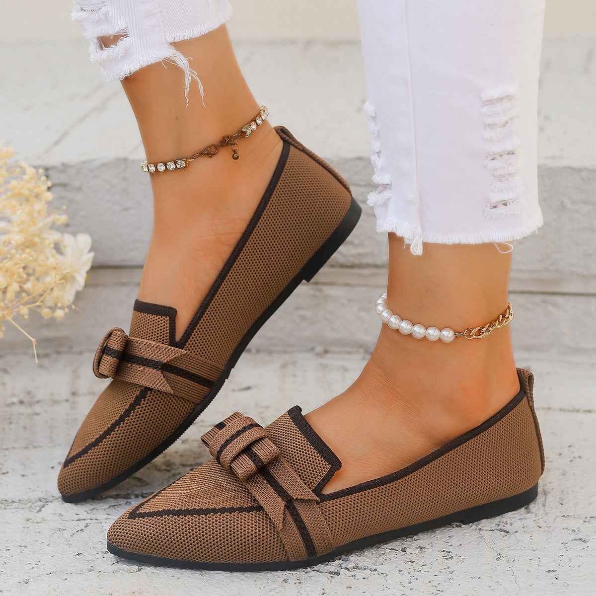 Women's Casual Comfort Bowknot Ballet Flats – Elegant Slip-On Daily Walking Shoes