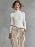 Women's Velour Turtleneck & Wide-Leg Pants Set - Stylish 2-Piece Casual Lounge Outfit