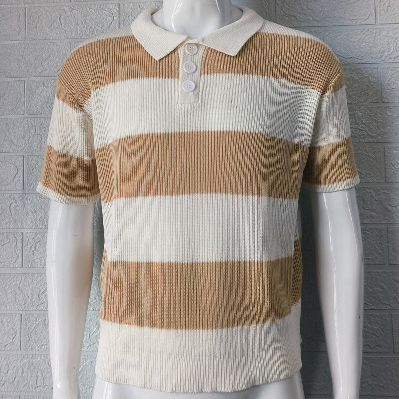 Mens Clothing Summer Fashion Lapel Sweater Short Sleeve Men Clothing Men Wears - Shop NCLC