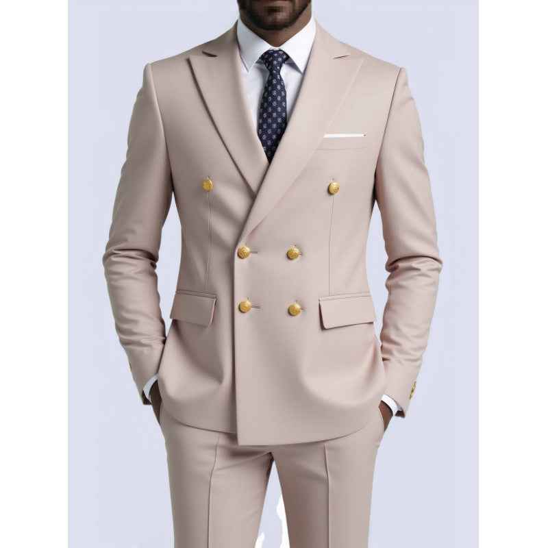 Men's 2-Piece Double-Breasted Fashionable Casual Suit | Modern Tailored Set