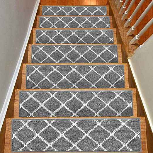 Non-Slip Carpet Stair Treads for Wooden Steps | Adhesive Step Mats (15-Pack)
