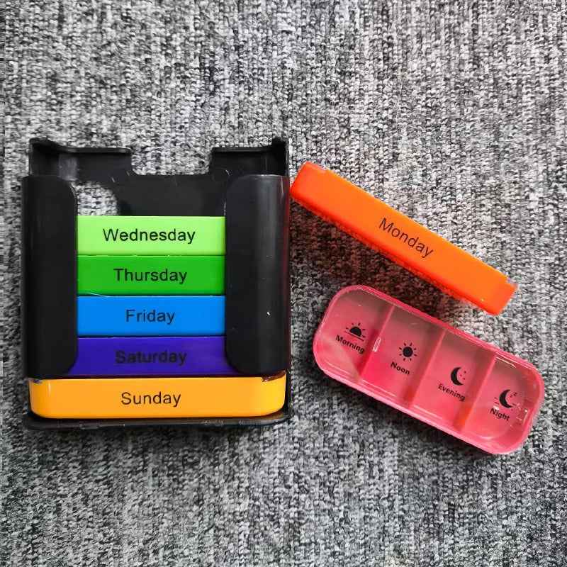 Convenient 28-Compartment Drawer Medicine Box – 7-Day Medication & Vitamin Organizer