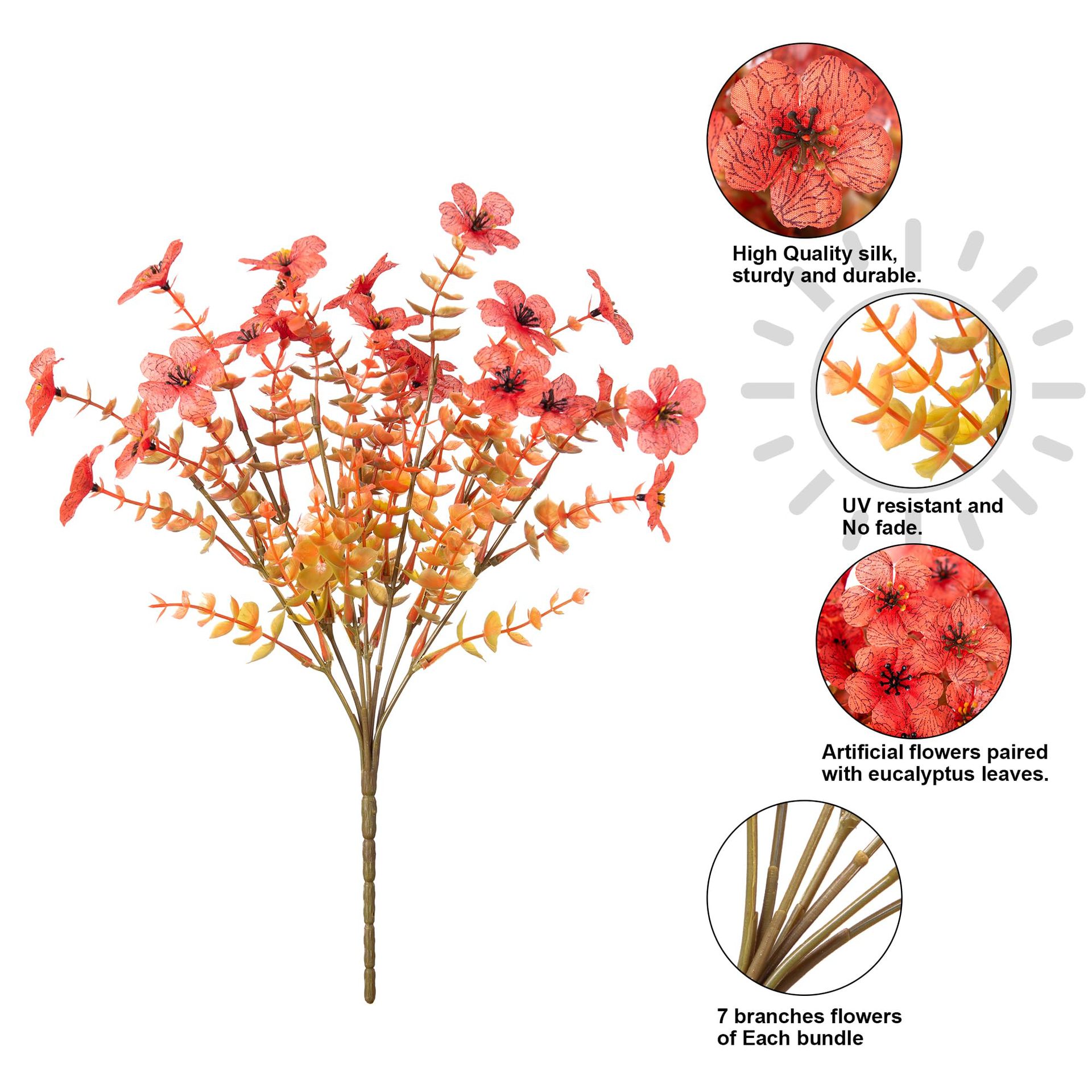 Artificial Outdoor UV-resistant Decorative Colorful Fake Flower, Decorative Bouquet for Home Garden Party Wedding Decor, Artificial Flowers Bouquet Green Plant Plastic Flowers - Shop NCLC