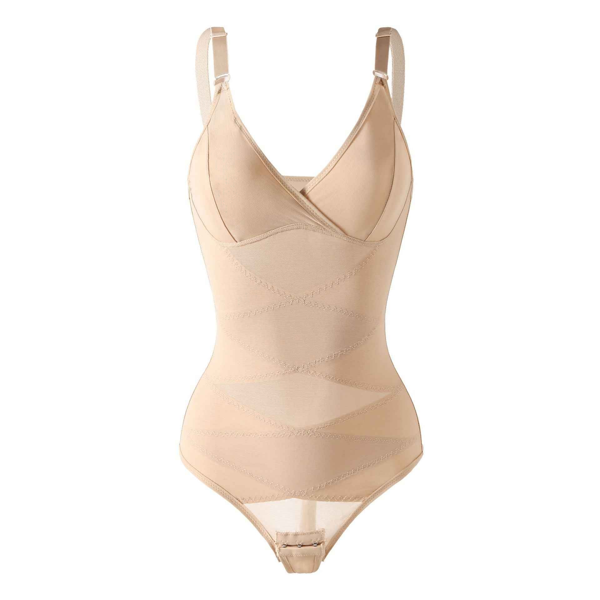 Women’s V-Neck Shapewear Bodysuit – Tummy Control Waist Trainer & Full Body Shaper with Built-in Bra