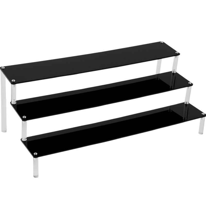 3-Tier Clear Acrylic Ladder Display Rack – Trapezoidal Storage Organizer for Blind Boxes & Collectibles