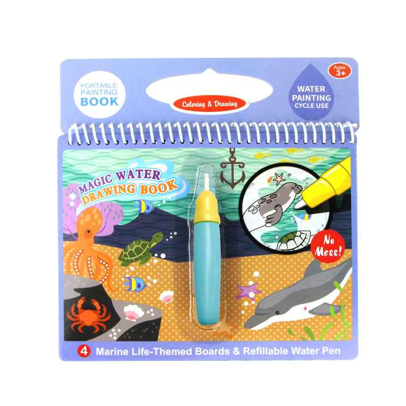 Magic Water Coloring Book 8-Pack | No-Mess Reusable Sketch Book for Children