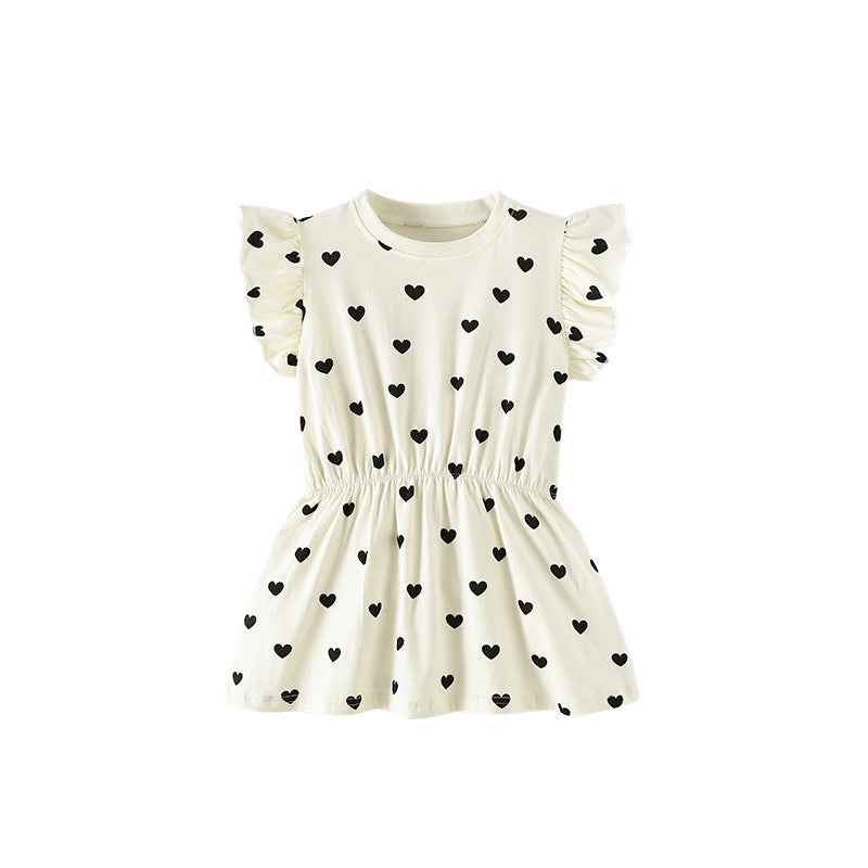 Girls Short-Sleeve A-Line Dress – Casual Summer & Spring Skirt