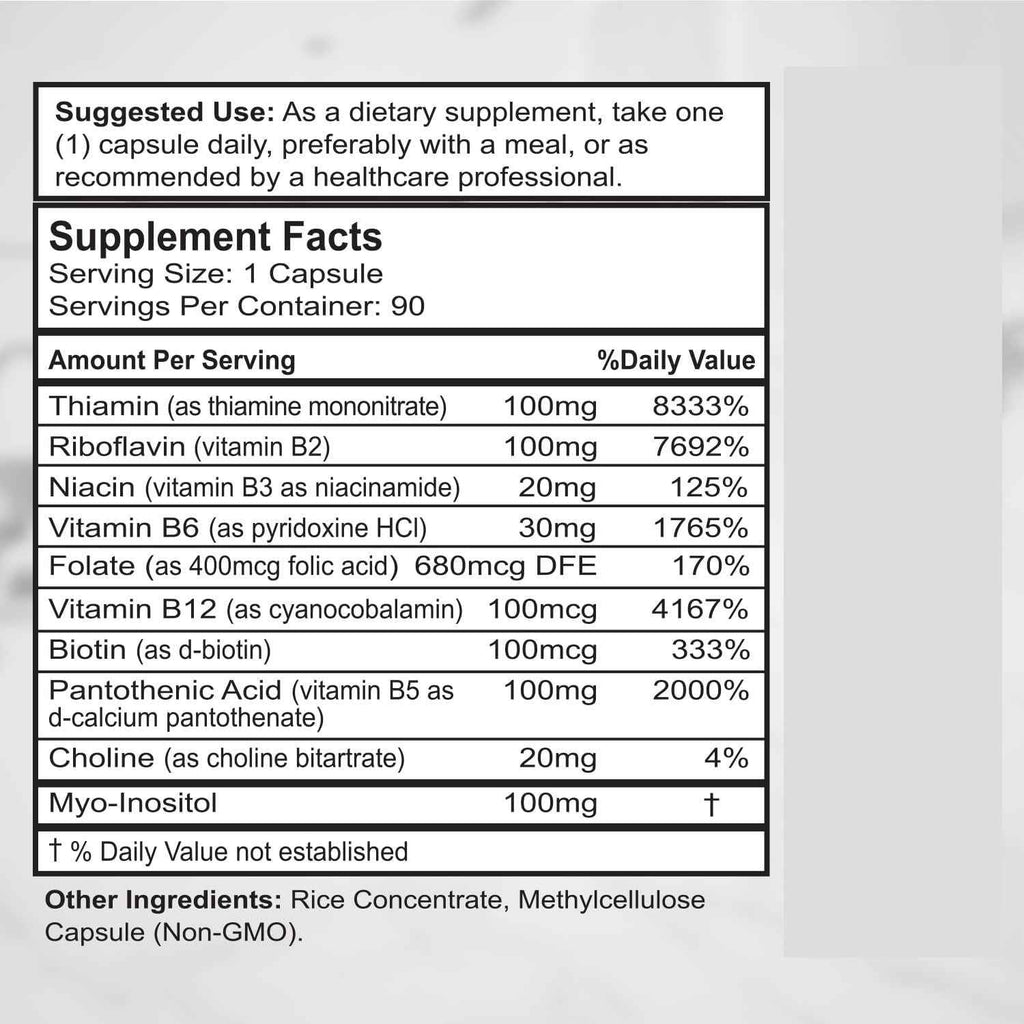 Premium Vitamin B Complex Capsules – Energy & Metabolism Support