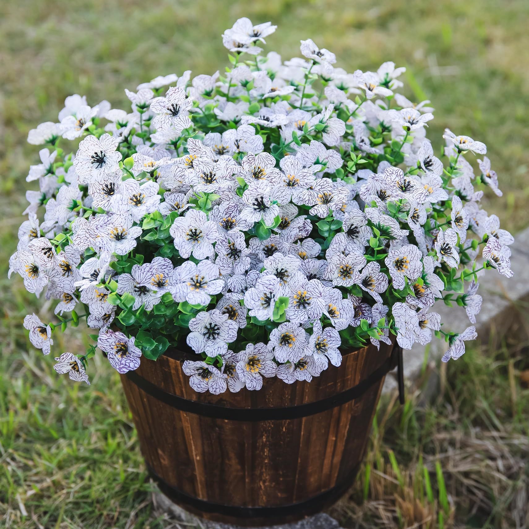 Artificial Outdoor UV-resistant Decorative Colorful Fake Flower, Decorative Bouquet for Home Garden Party Wedding Decor, Artificial Flowers Bouquet Green Plant Plastic Flowers - Shop NCLC