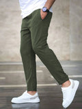 Men's Solid Color Casual Cropped Pants - Shop NCLC