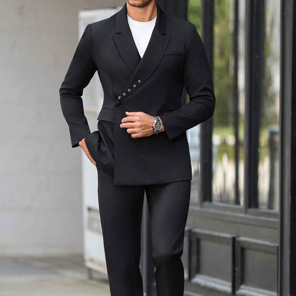 Stylish Men's 2-Button Business Suit Set | Slim Fit