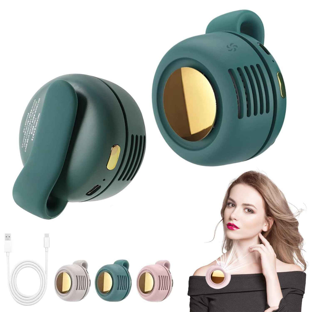 Mini Clip-On Waist & Neck Fan – Portable 900mAh USB Leafless Air Cooler, 3 Speeds for Outdoor Camping & Fishing