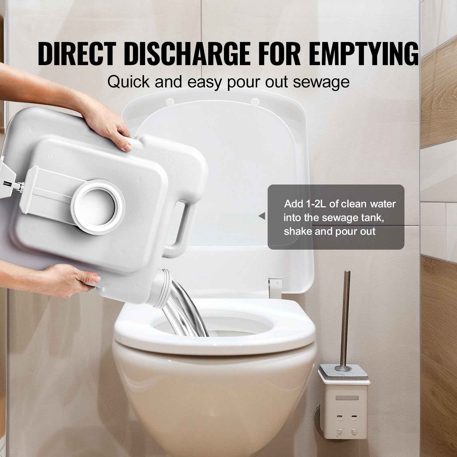 Portable Camping Toilet with Carry Bag & 3.2 Gal Tank | Leak-Proof RV Commode