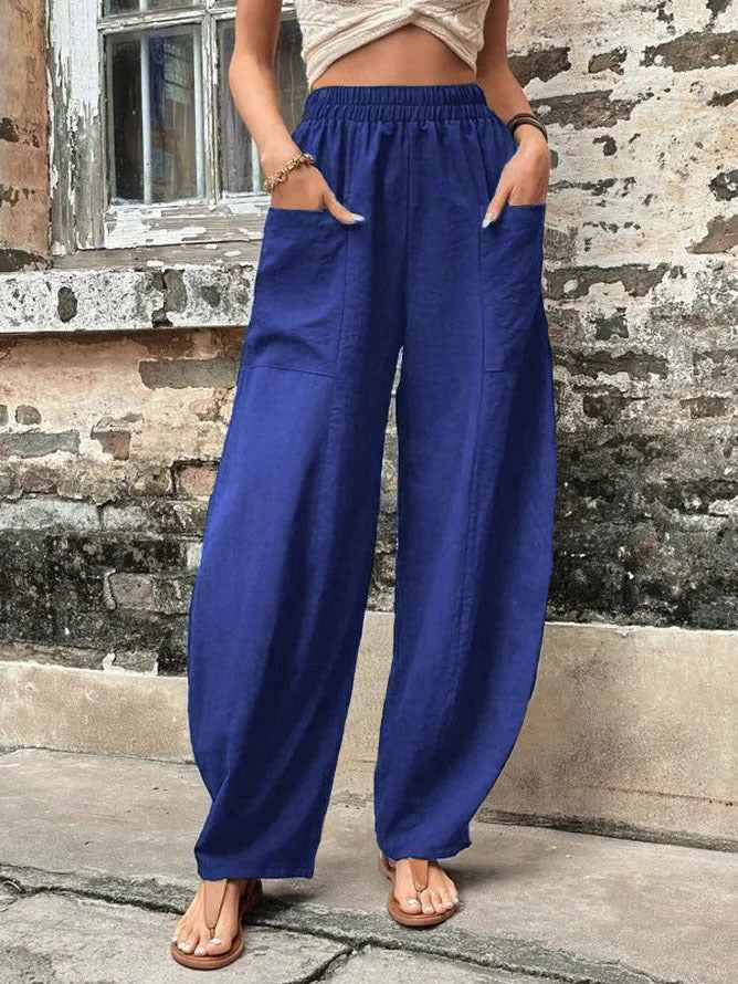Women's High Waisted Harem Pants | Loose Casual Beach Trousers with Pockets
