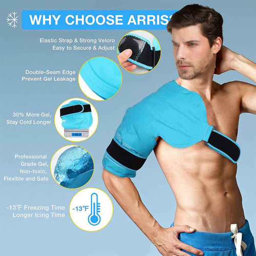 Adjustable Shoulder Hot/Cold Therapy Strap Brace – Rotator Cuff & Pain Relief Wrap
