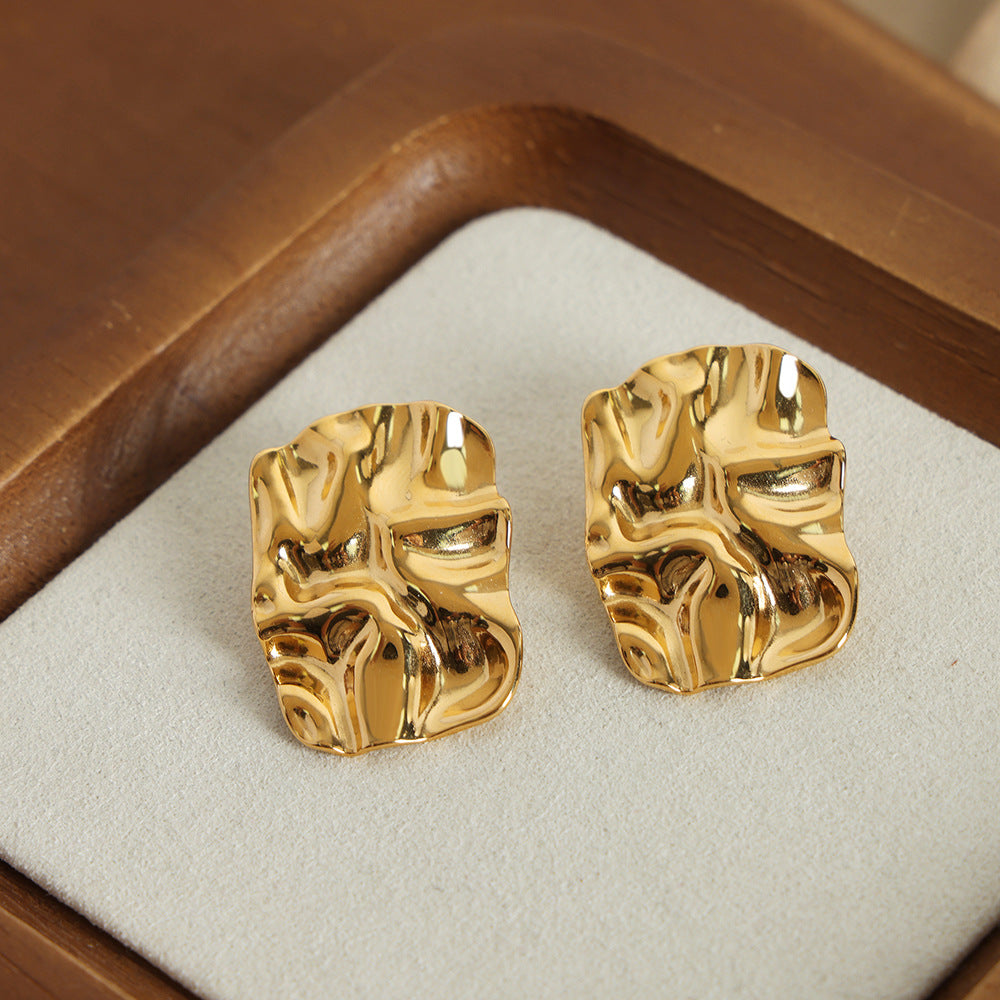 Square Pleated Earrings Jewelry Women - Shop NCLC