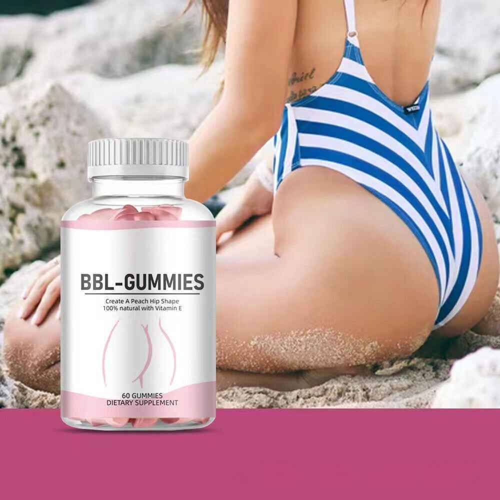BBL Gummies for Women – Butt Enhancement & Natural Curves – Vegan Booty Gummies with Herbal Extracts, 60 Count Bottle