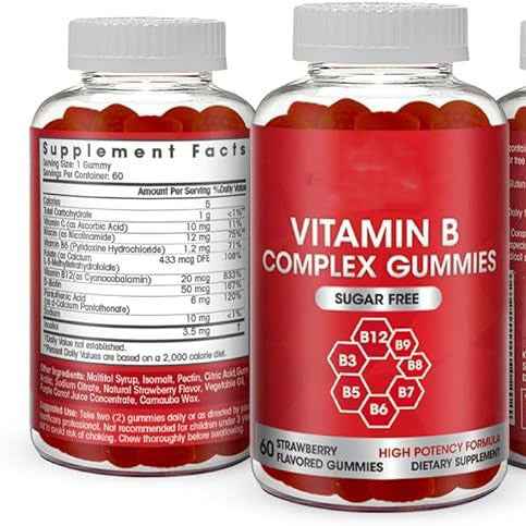 B-Complex Vitamin Gummies, with Methylated B12, Methyl folate & Vitamin C, Energy & Metabolism Support, Vegan, 60 Count