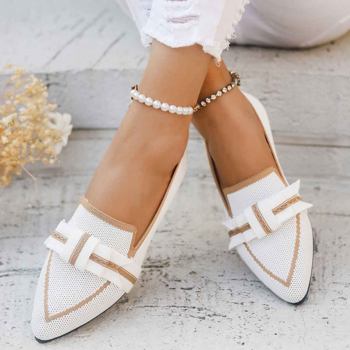 Women's Casual Comfort Bowknot Ballet Flats – Elegant Slip-On Daily Walking Shoes