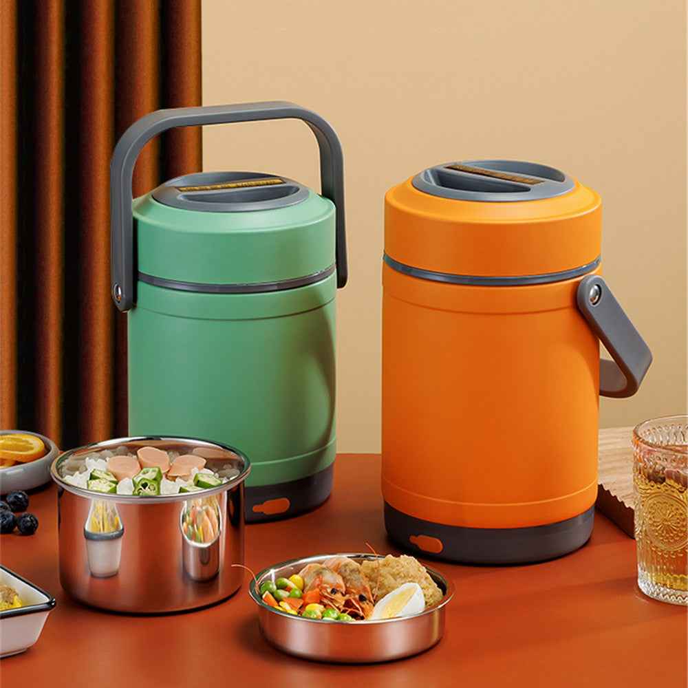 3-Level Heated Electric Lunch Box | 54oz Stainless Steel USB Food Warmer Canister