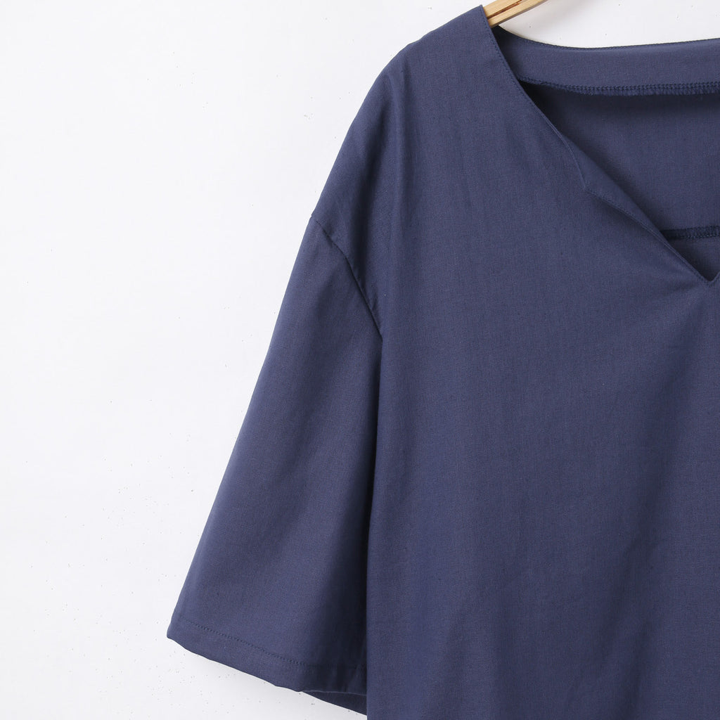 Men's Solid Color Short Sleeve Casual Shirt - Shop NCLC
