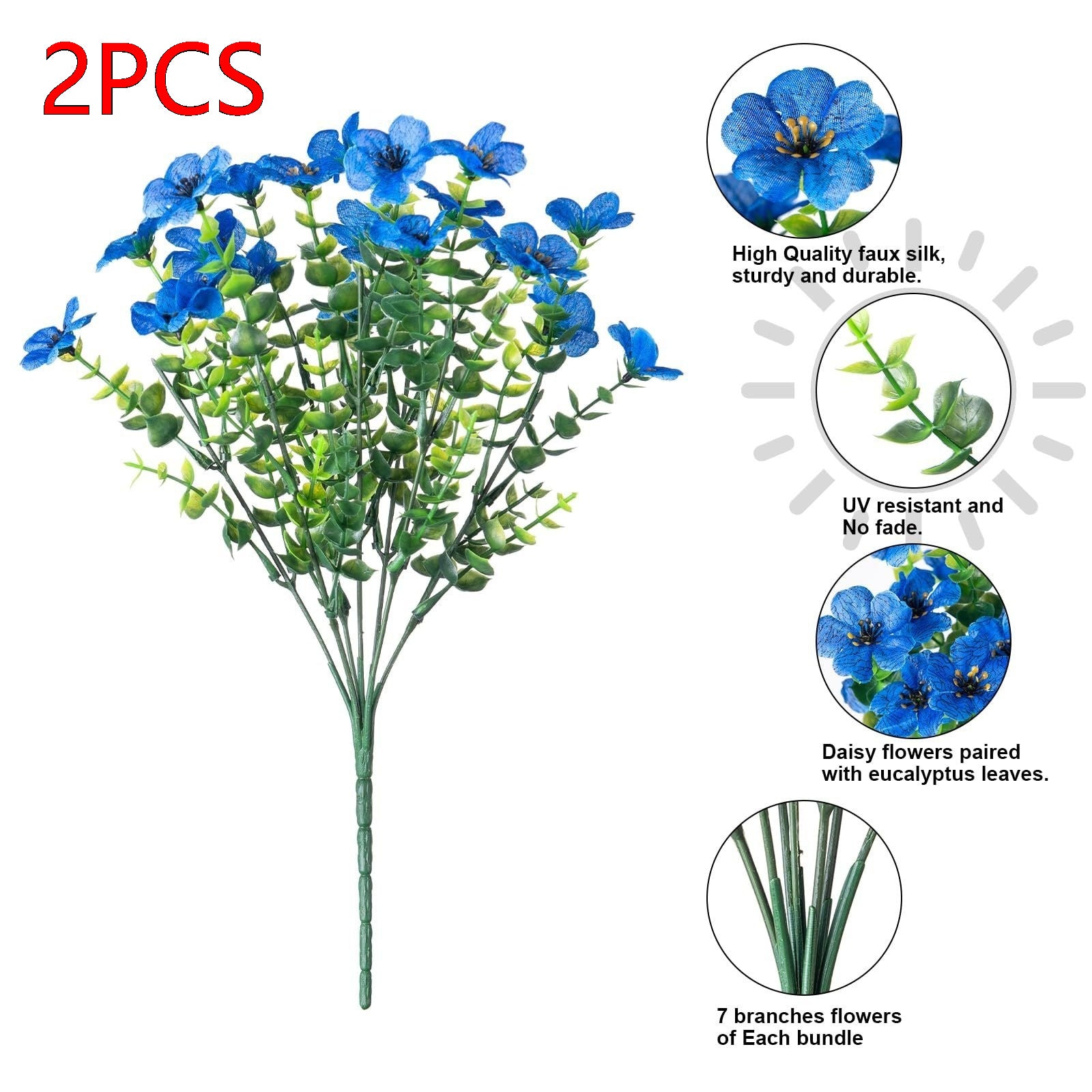 Artificial Outdoor UV-resistant Decorative Colorful Fake Flower, Decorative Bouquet for Home Garden Party Wedding Decor, Artificial Flowers Bouquet Green Plant Plastic Flowers - Shop NCLC