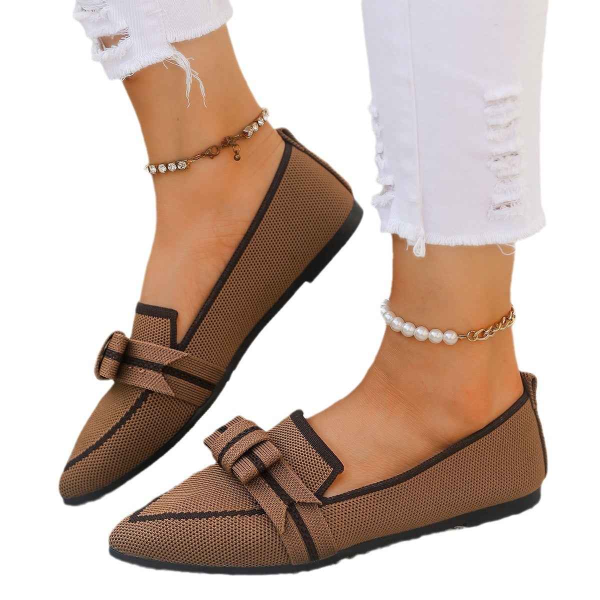 Women's Casual Comfort Bowknot Ballet Flats – Elegant Slip-On Daily Walking Shoes