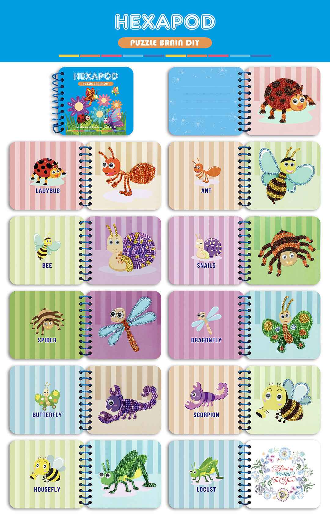 Kids DIY Diamond Drawing Book | Sparkly Gem Art Craft & Sticker Activity Kit