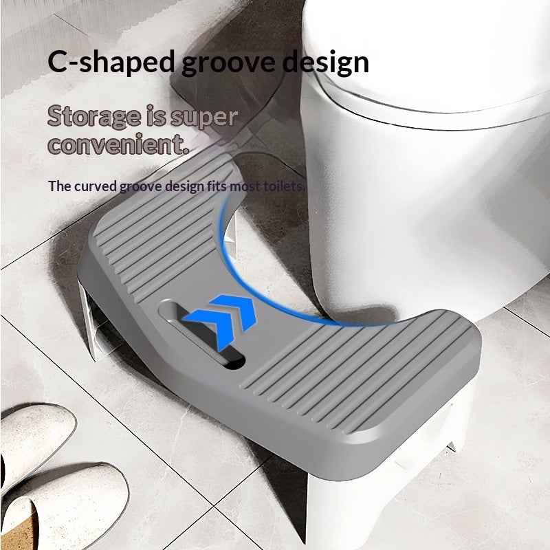 Ergonomic Bathroom Toilet Stool – Non-Slip Footstool for Natural Poop Posture, Colon Health, & Better Bowel Relief (White)