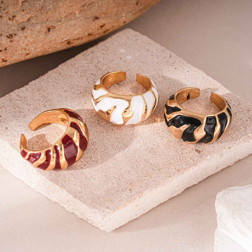 Adjustable Open Ring with Irregular Oil-Drip Gloss Finish