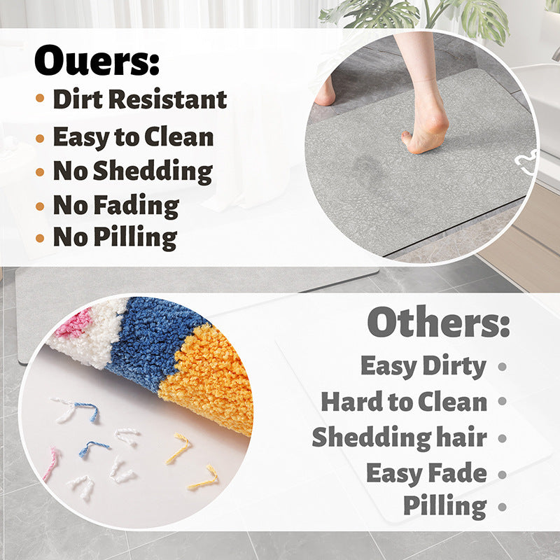 New Diatomaceous Earth Non-Slip Bathroom Floor Mat – Super Absorbent & Quick Drying