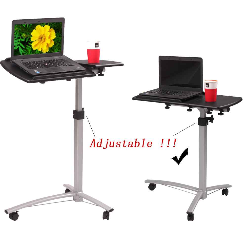 Medical Adjustable Tilt Overbed Table | Rolling Laptop Desk & Bed Tray for Home Care