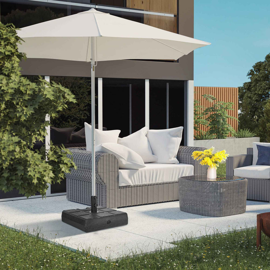 Heavy Duty Fillable Patio Umbrella Base Stand in Black – Fits 1.5" or 1.9" Umbrella Poles
