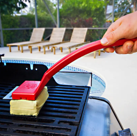 Bristle-Free BBQ Grill Brush & Scraper - Safe Barbecue Cleaning Tool for All Grates