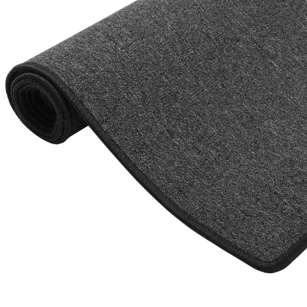 Modern Anthracite Carpet Runner | Washable Non-Slip Hallway & Kitchen Rug