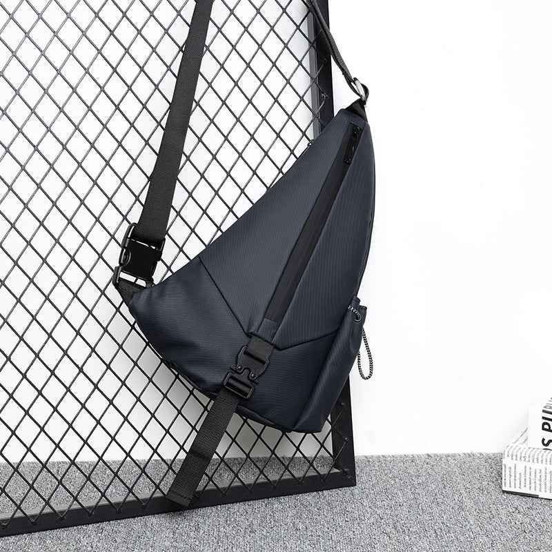 Men's Waterproof Tactical Triangle Crossbody Chest Bag – Anti-Theft Motorcycle Sling Pack
