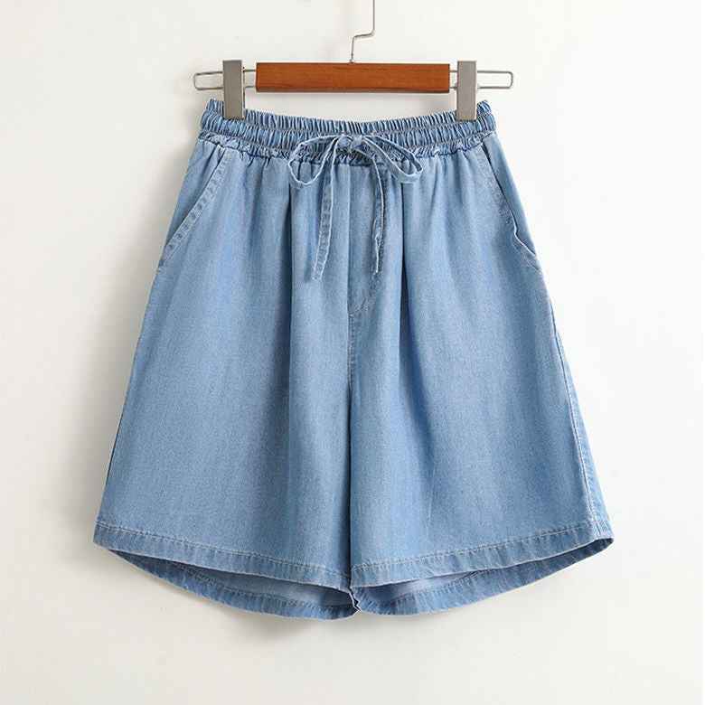 Women's Lightweight Lyocell Denim Shorts | Summer Casual Tencel Jean Shorts
