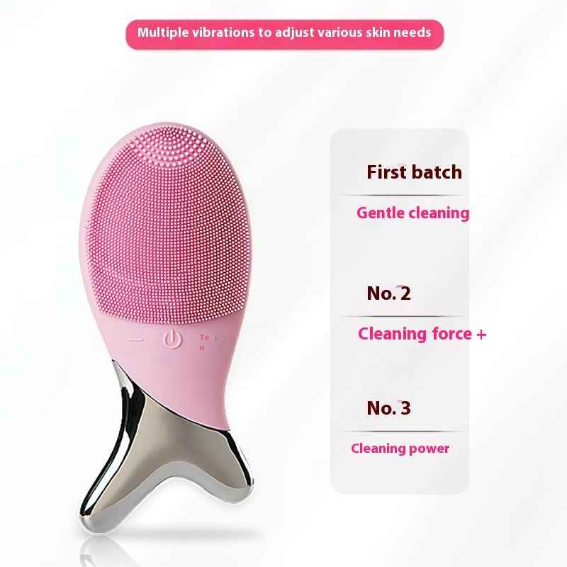 Electric Silicone Facial Cleansing Brush & Pore Vibration Massager