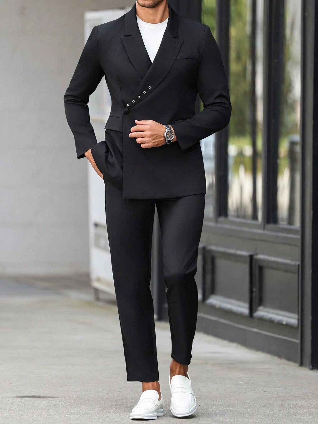 Stylish Men's 2-Button Business Suit Set | Slim Fit
