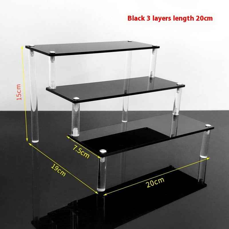 3-Tier Clear Acrylic Ladder Display Rack – Trapezoidal Storage Organizer for Blind Boxes & Collectibles
