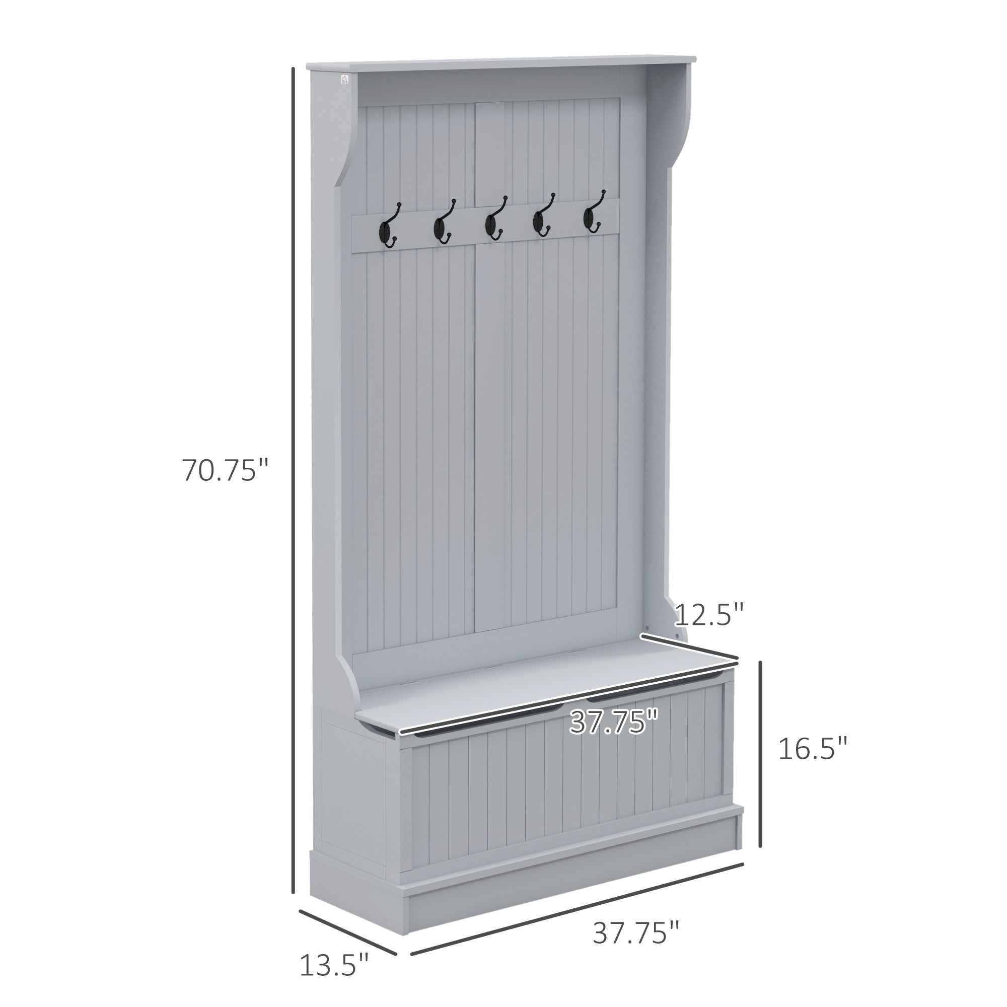 3-In-1 Entryway Hall Tree with Storage Bench & Coat Rack – Shoe Organizer & Mudroom Furniture