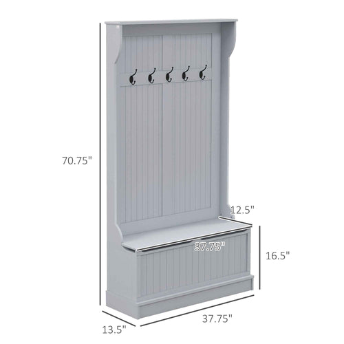 3-In-1 Entryway Hall Tree with Storage Bench & Coat Rack – Shoe Organizer & Mudroom Furniture
