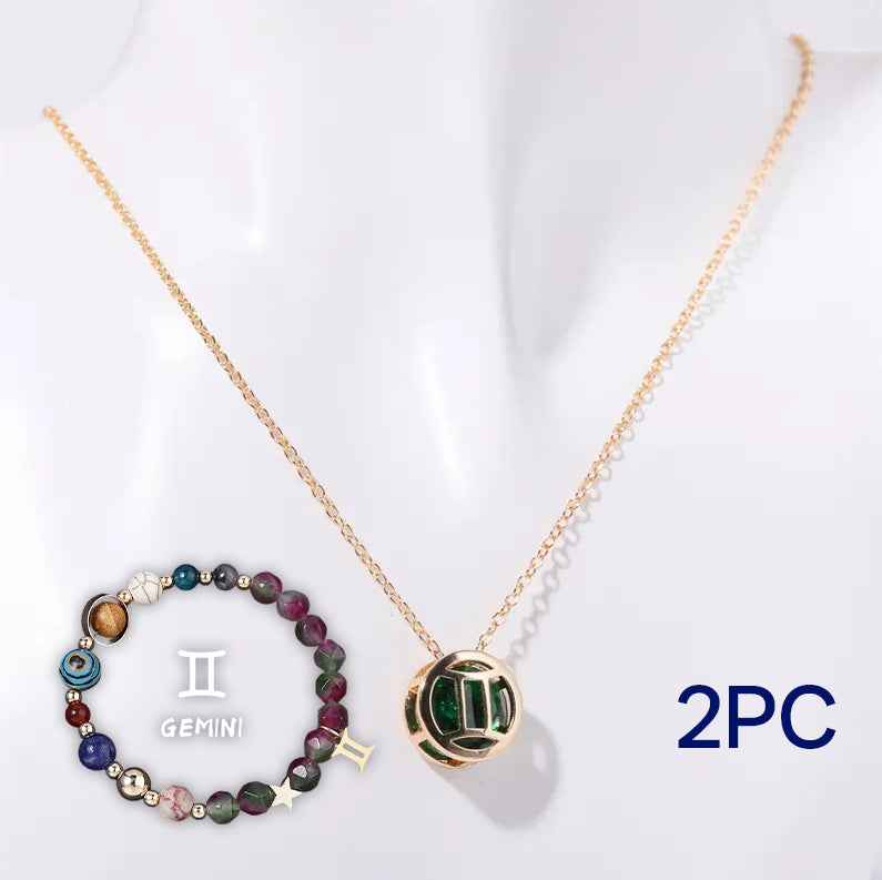 Natural Birthstone Beaded Necklace Set | Personalized Gemstone Jewelry Gift