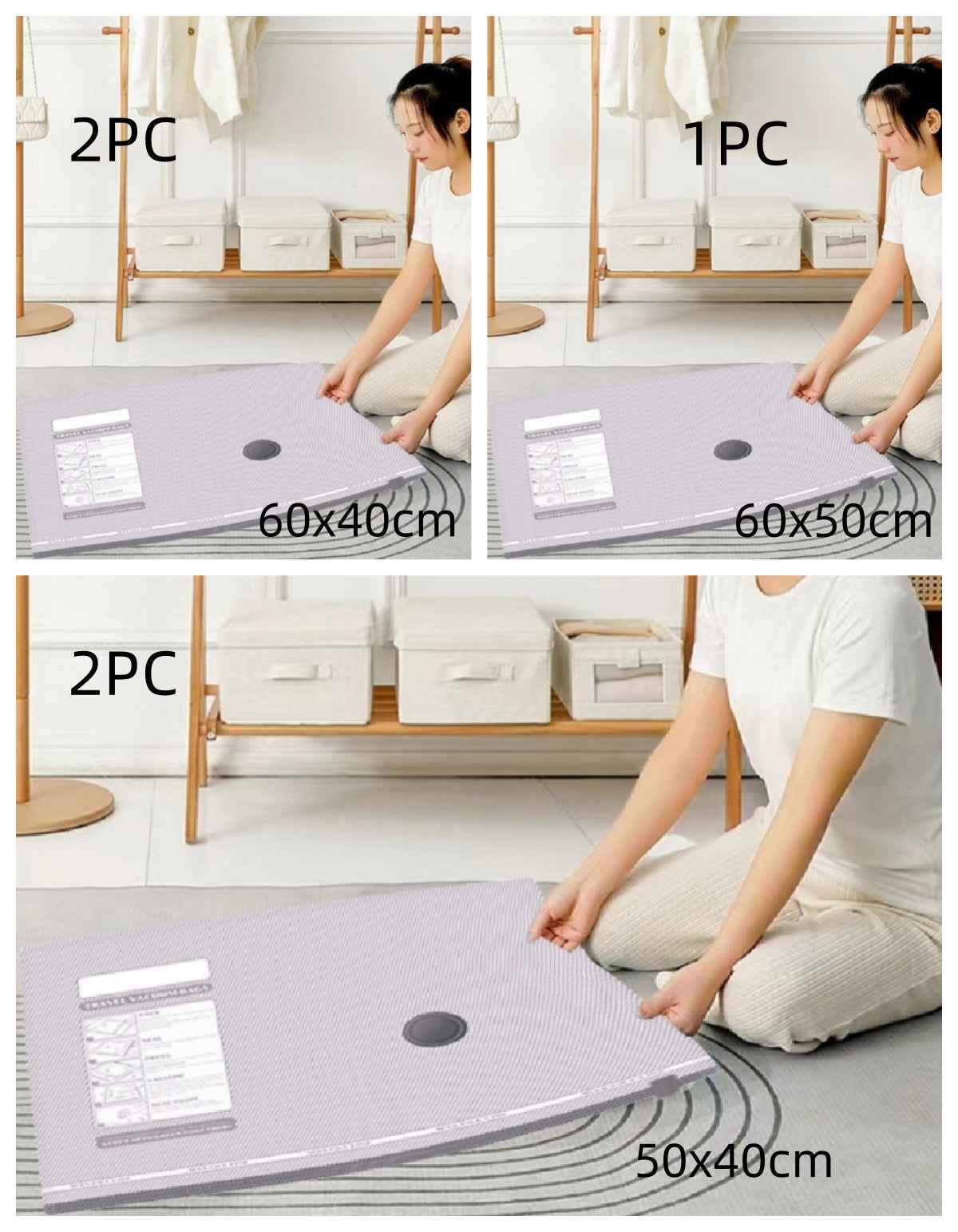 Vacuum Compression Bag Set with Portable Electric Pump - 80% Space Saver for Luggage & Suitcase Packing