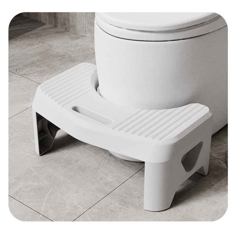Ergonomic Bathroom Toilet Stool – Non-Slip Footstool for Natural Poop Posture, Colon Health, & Better Bowel Relief (White)