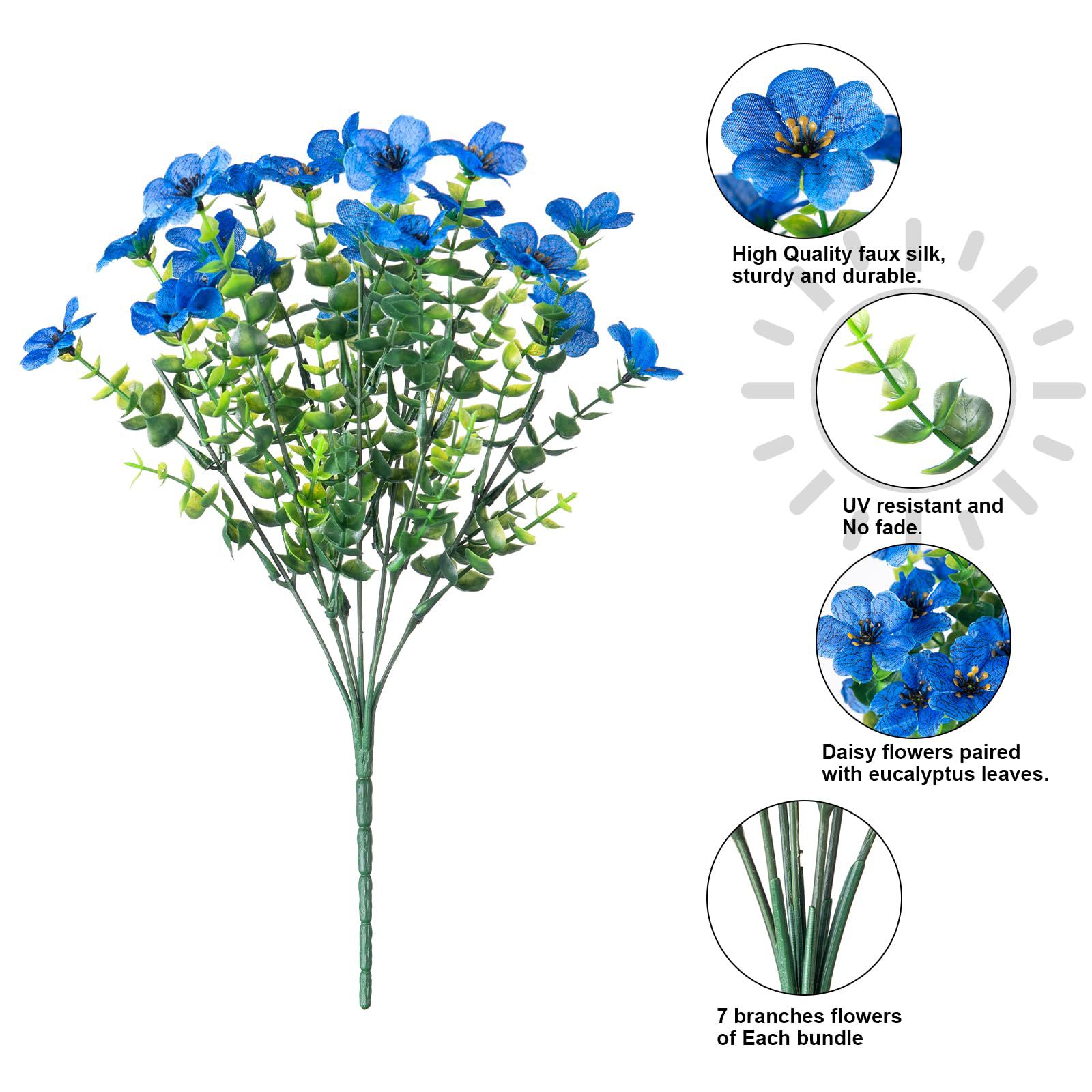 Artificial Outdoor UV-resistant Decorative Colorful Fake Flower, Decorative Bouquet for Home Garden Party Wedding Decor, Artificial Flowers Bouquet Green Plant Plastic Flowers - Shop NCLC