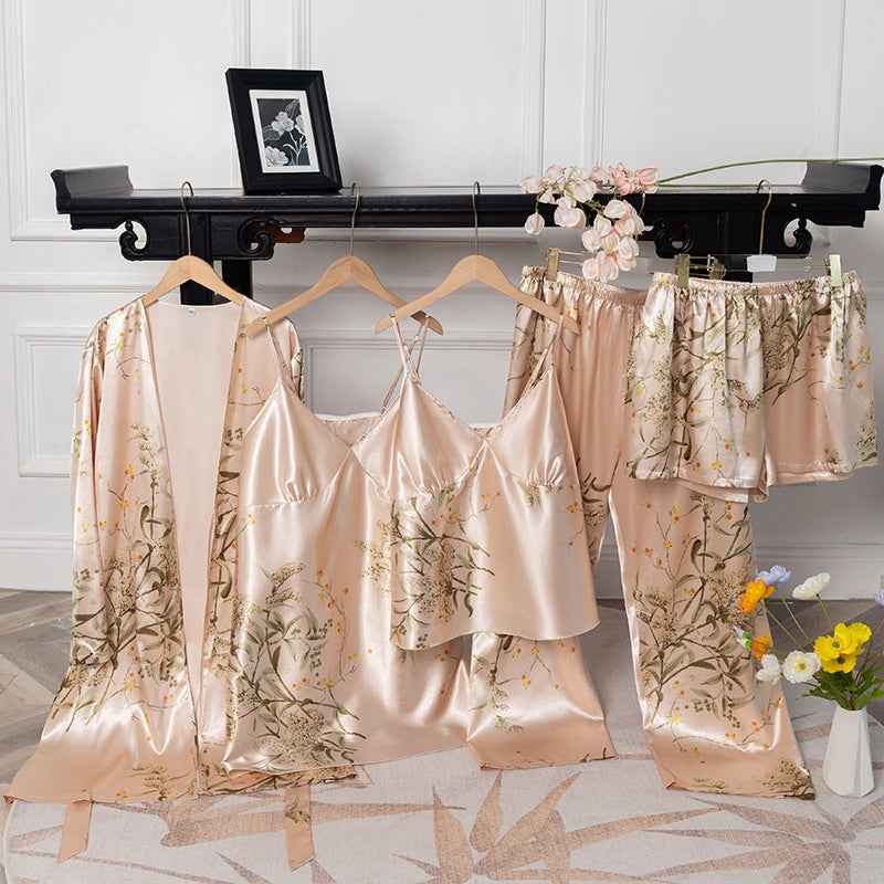 Large-Size 5-Piece Pajama Set For Women