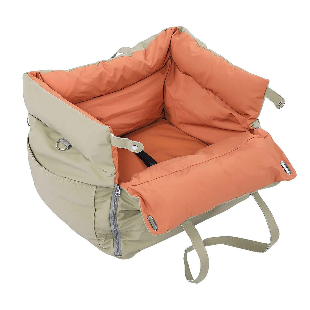 Detachable Car Pet Bed | Waterproof Travel Dog Car Seat with Safety Harness | Washable